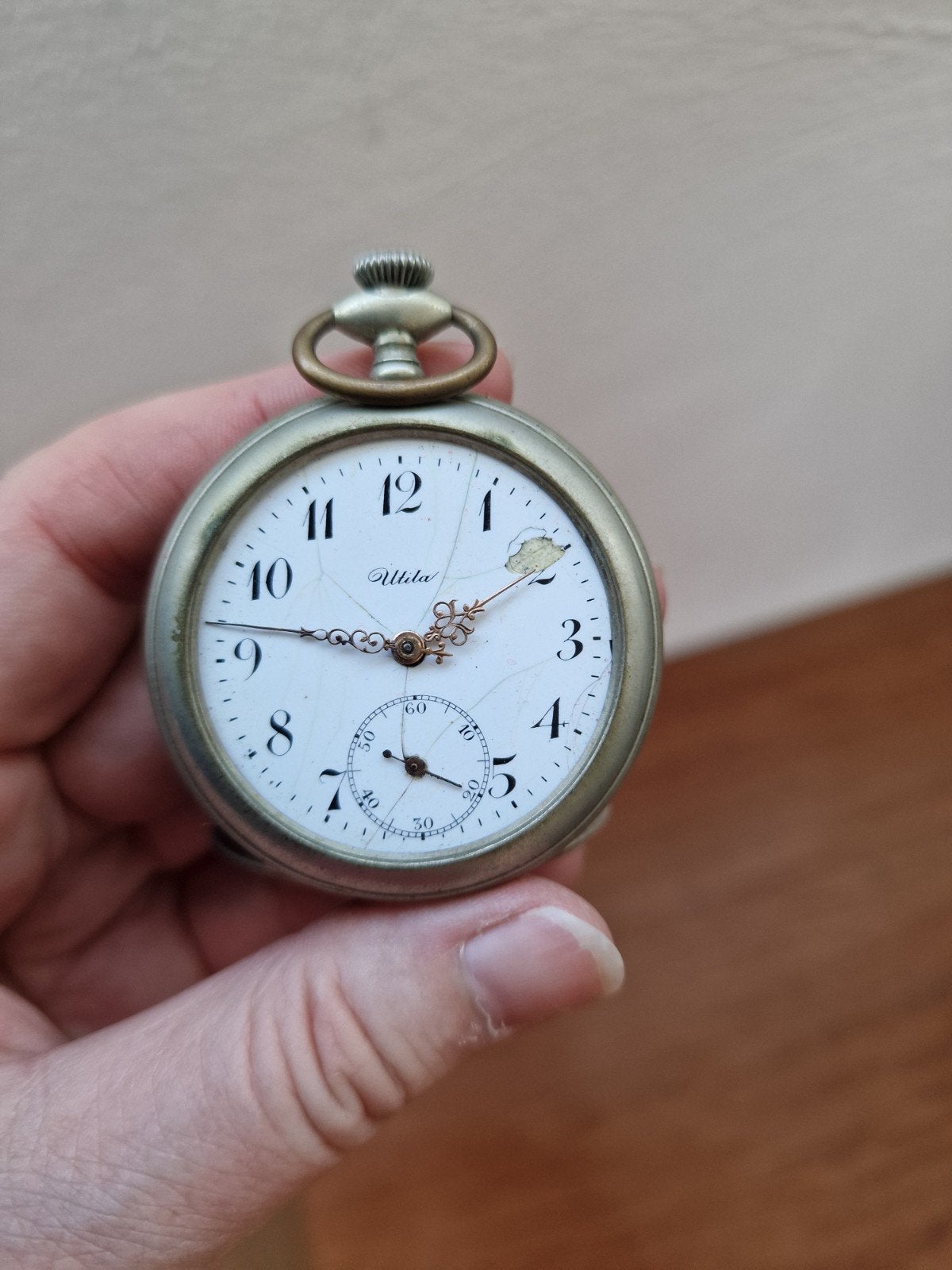 Zakhorloge met beschadigde wijzerplaat - 'Ultila', Ophalen, Staal, Zakhorloge, Overige merken