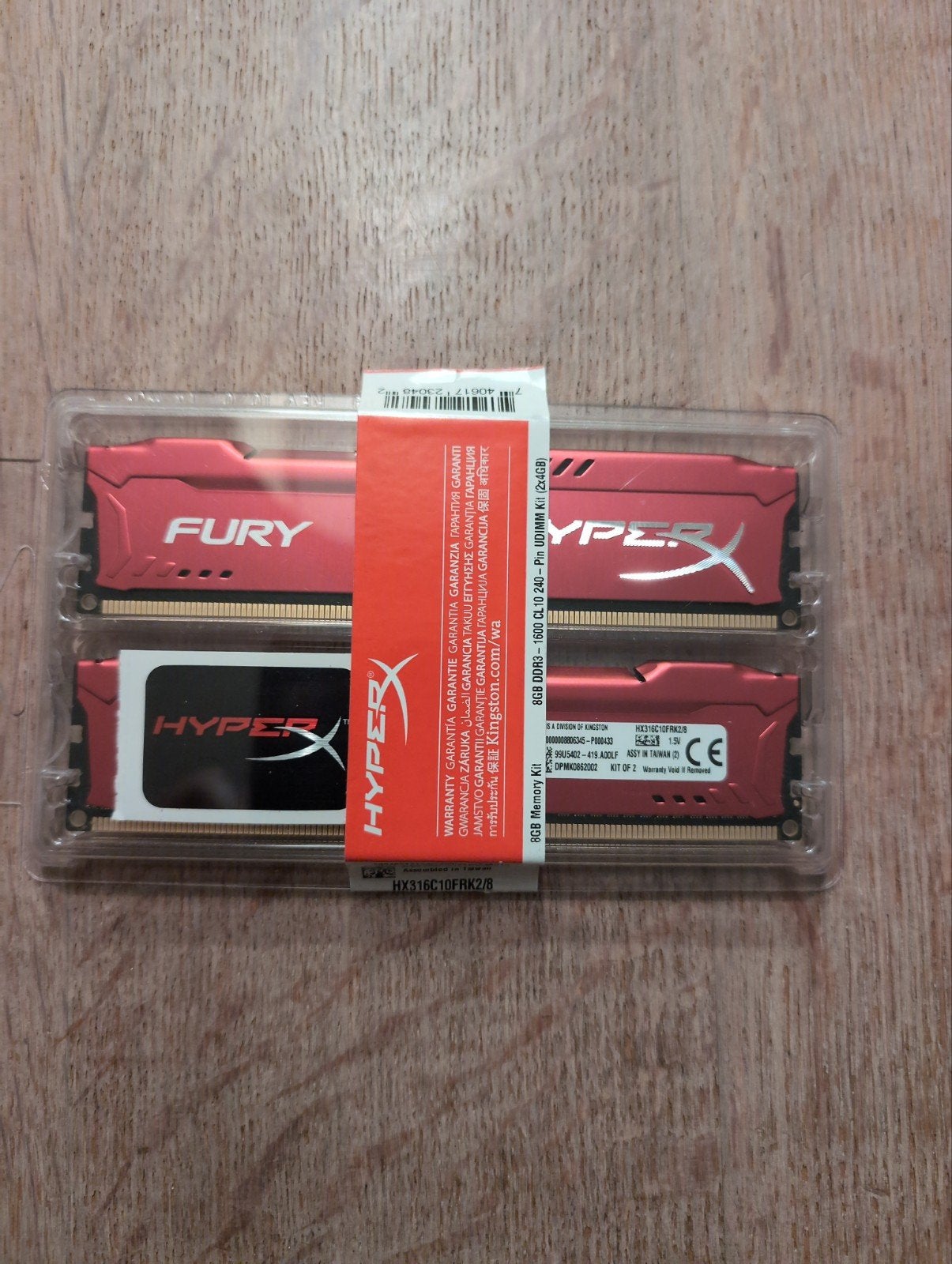 HyperX FURY 8GB DDR3-1600 RAM Kit (2x4GB), Computers en Software, Verzenden, 8 GB, DDR3, Zo goed als nieuw