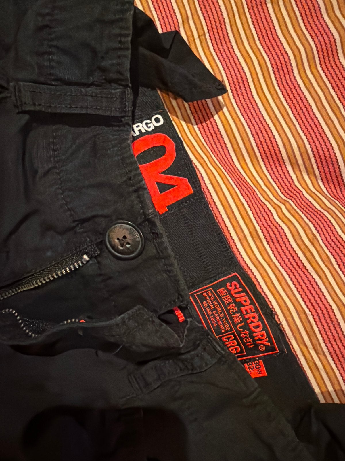 Superdry heren cargo broek - Maat 32, Ophalen of Verzenden, Gedragen, Maat 48/50 (M), Zwart