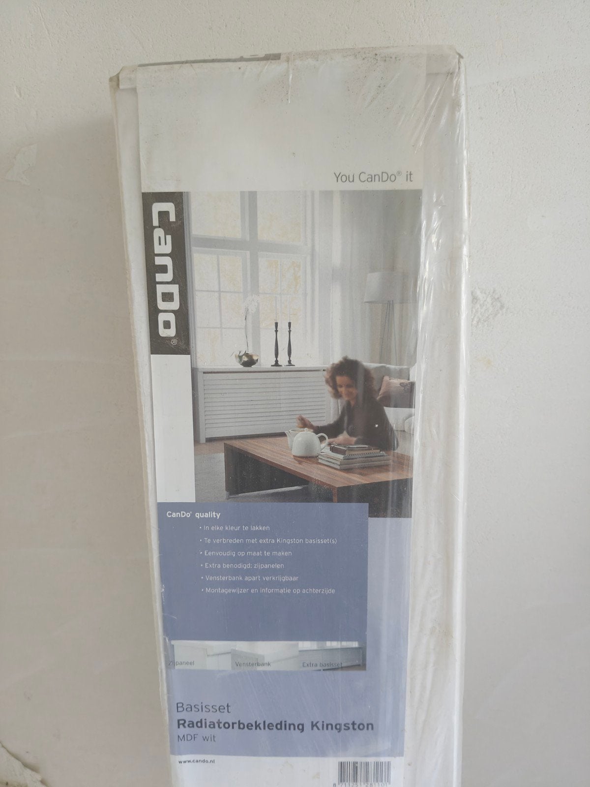 CanDo Radiatorbekleding Kingston MDF wit, Ophalen, Radiator, Nieuw, 60 tot 150 cm