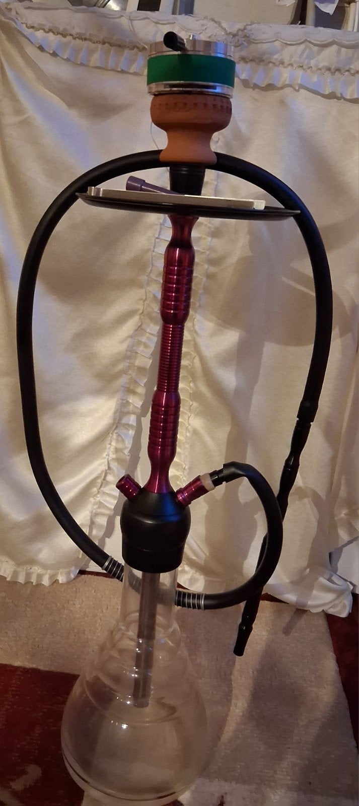 Moderne waterpijp / shisha - Rood en Zwart, Ophalen, Zo goed als nieuw, (Water)pijp