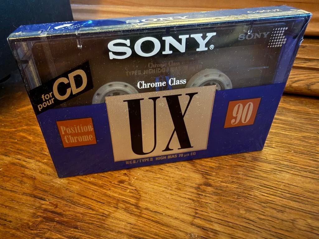 Sony UX 90 Chrome Cassettebandje - Nieuw in verpakking, Cd's en Dvd's, Cassettebandjes, Nieuw in verpakking, Onbespeeld, Overige genres