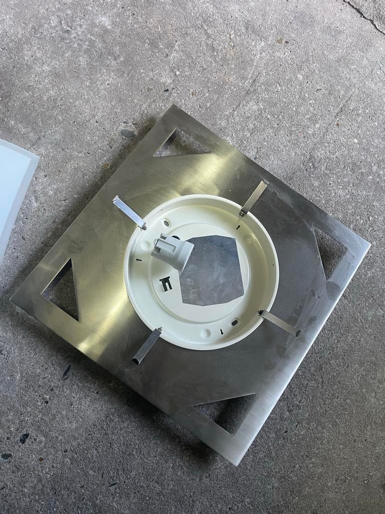 Mooie plafondlamp met grote fitting, werkt nog goed, Ophalen, Gebruikt, Metaal