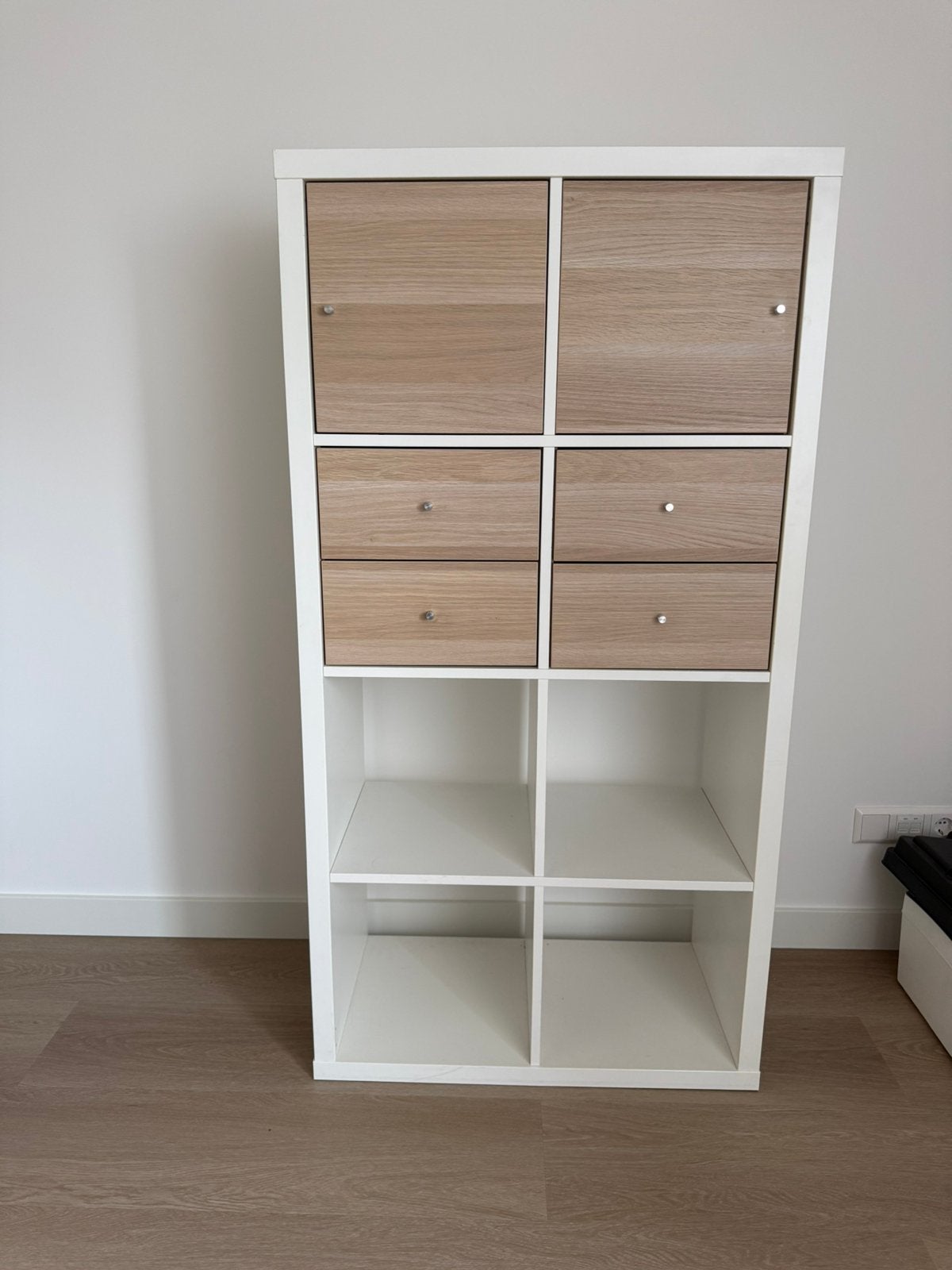 Vakkenkast Kallax (IKEA) met deurtjes en 4 lades., 100 tot 150 cm, Ophalen of Verzenden, Zo goed als nieuw, Minder dan 100 cm