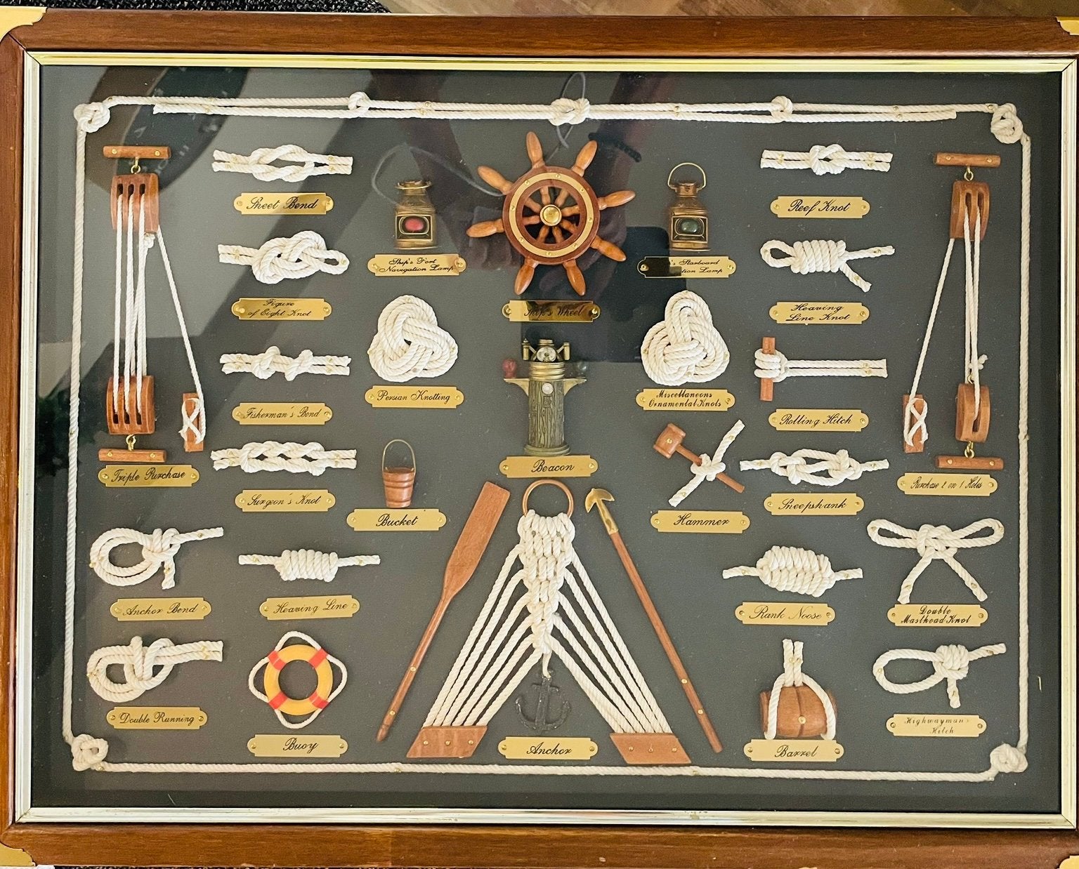 Nautische knopenplank  60x45 cm maritieme wanddecoratie, Verzamelen, Ophalen of Verzenden, Gebruikt