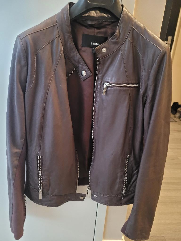 Leren Arma jas maat 38, Kleding | Dames, Ophalen of Verzenden, Zo goed als nieuw, Maat 38/40 (M), Zwart