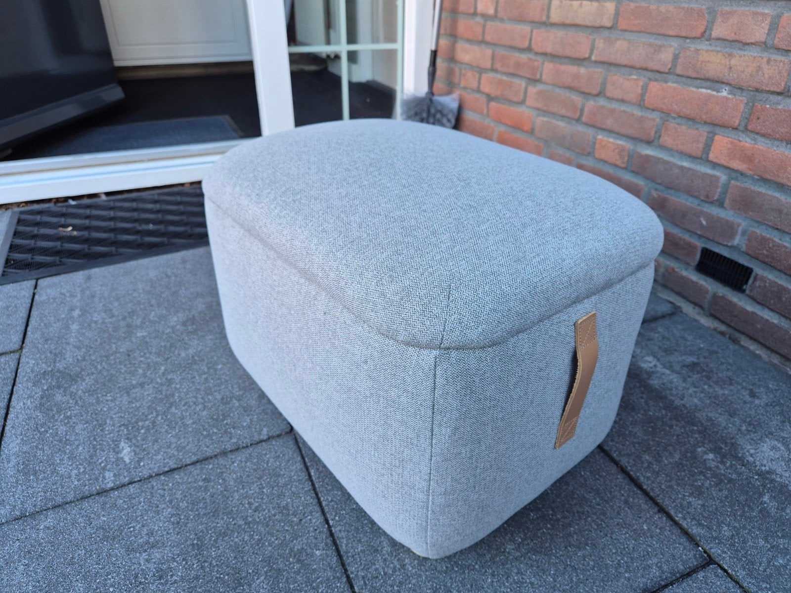 IKEA OSKARSHAMN opbergpoefen - Grijs en Antraciet, Ophalen, Modern, Scandinavisch, 50 tot 75 cm, Zo goed als nieuw