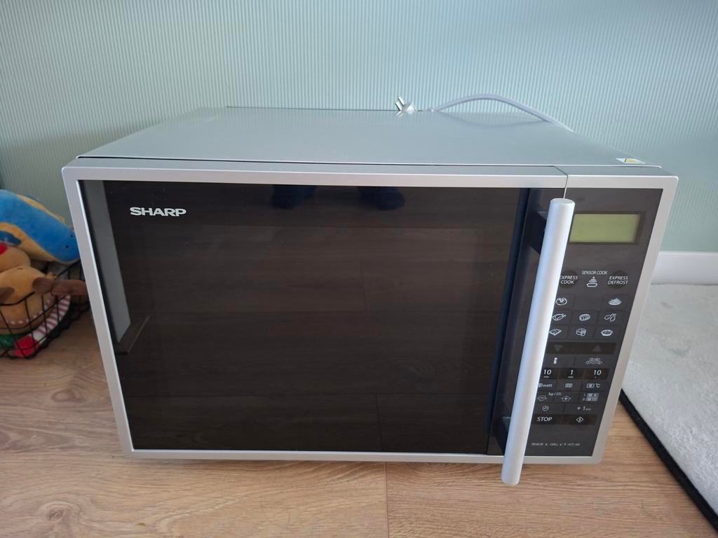 Sharp R961INW Combimagnetron Zilver, Ophalen, Combimagnetron, Hete lucht, Zo goed als nieuw