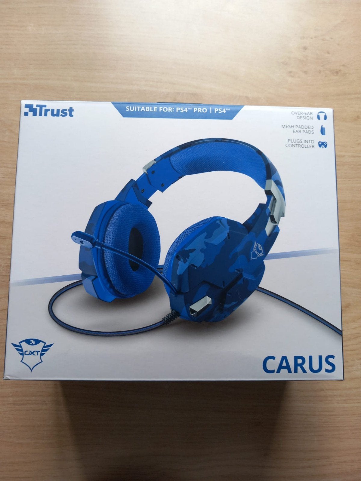 Trust GXT 322 Carus Gaming Headset Blauw (PS4/PS5), Gaming, Ophalen of Verzenden, Zo goed als nieuw, Blauw