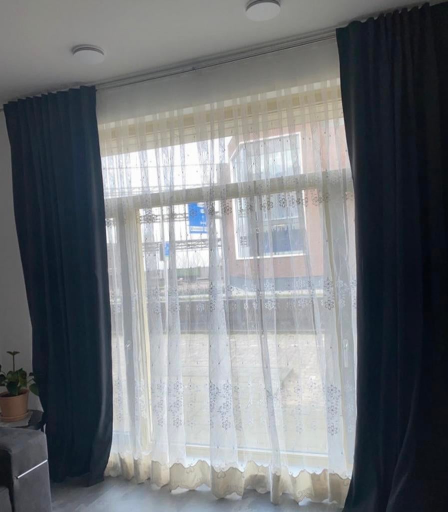 2x IKEA BLÅHUVA verduisterende gordijnen, Gebruikt, 100 tot 150 cm, 200 cm of meer, Ophalen of Verzenden