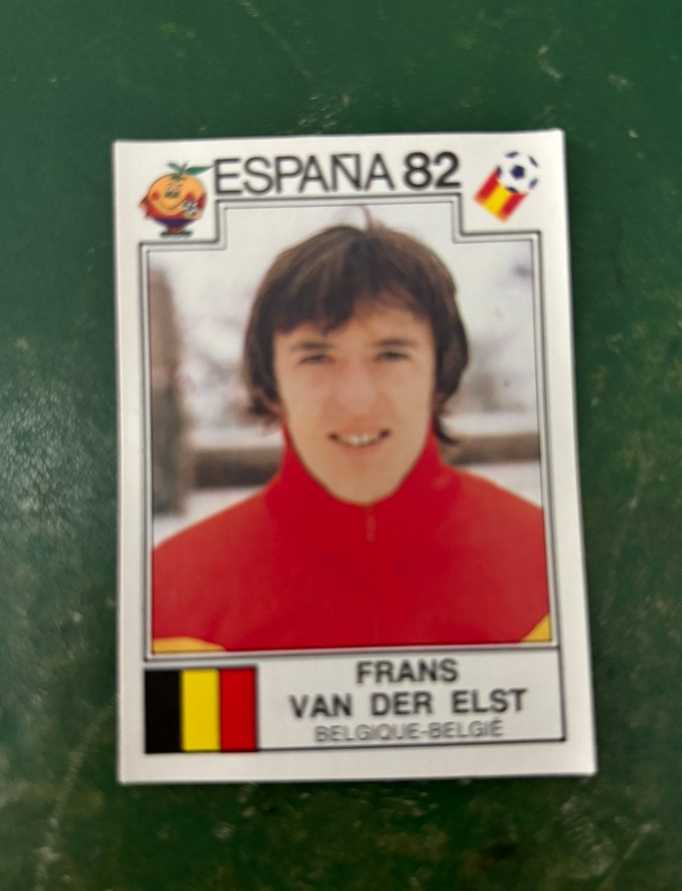 Panini plaatje Frans van der Elst Belgie WK 82, Ophalen of Verzenden