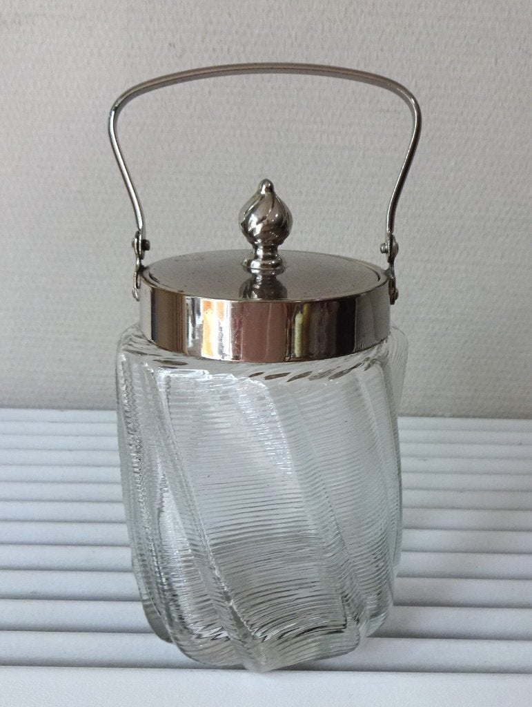 Antiek Fries draadglas snoep / koekjespot: klein, 10cm, Ophalen of Verzenden