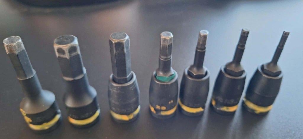 FACOM Inbus slagschroefdoppen / Krachtdop set + houder, Auto diversen, Autogereedschap, Ophalen, Gebruikt
