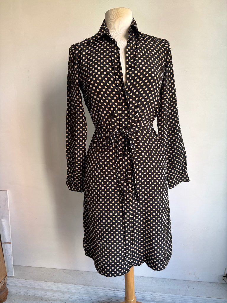 Moschino jurk zijde maat 38 zwart beige, Kleding | Dames, Maat 38/40 (M), Verzenden, Zwart, Moschino