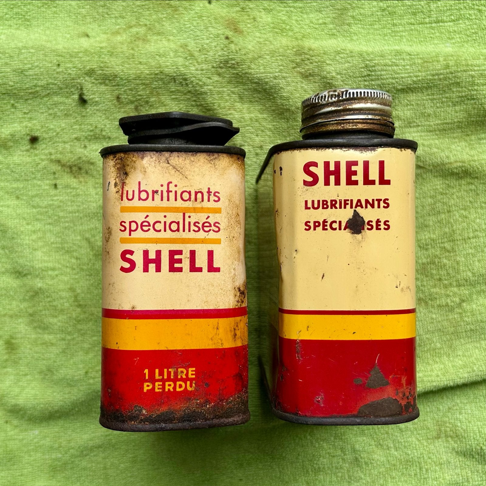 Vintage Shell, Antar, Velox Olieblikken - Collectie, Verzamelen, Ophalen of Verzenden, Gebruikt