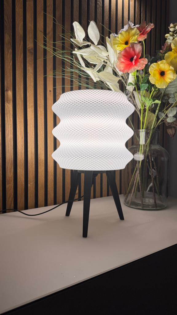 Design tafellamp – Japandi sfeerverlichting – 38 cm, Kunststof, Nieuw, Ophalen of Verzenden, Minder dan 50 cm