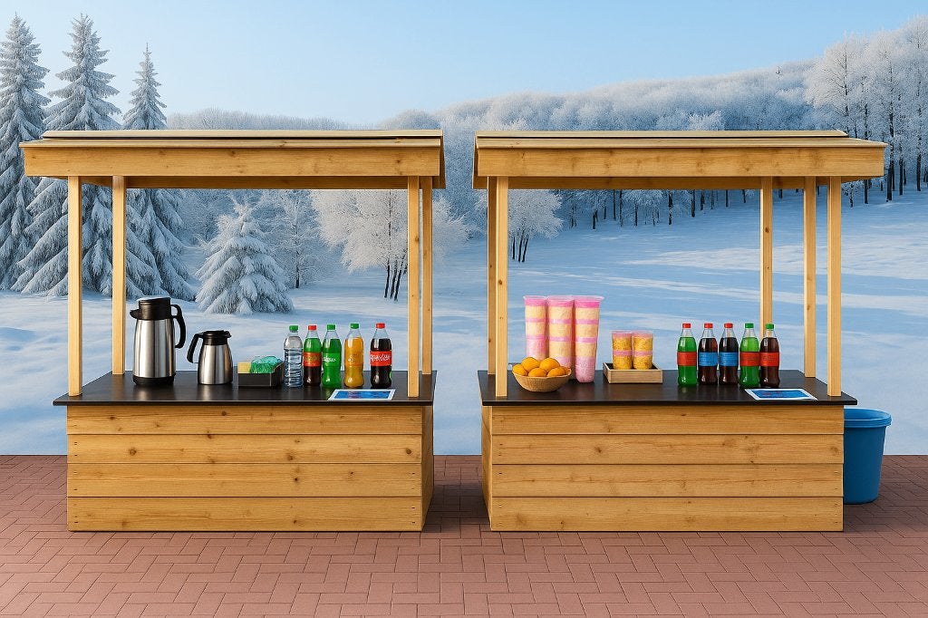Sfeervolle houten marktkraam te huur, Ophalen of Verzenden, Nieuw, Feestartikel, Kerst of Sinterklaas