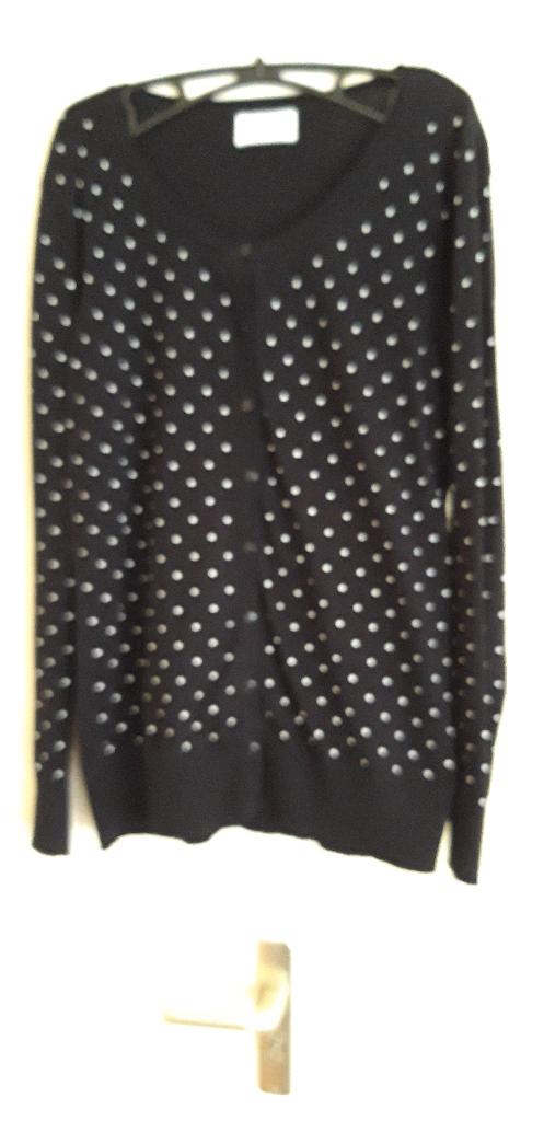 zwart vest met witte stippen in maat L, Ophalen of Verzenden, Zo goed als nieuw, Maat 42/44 (L), Zwart