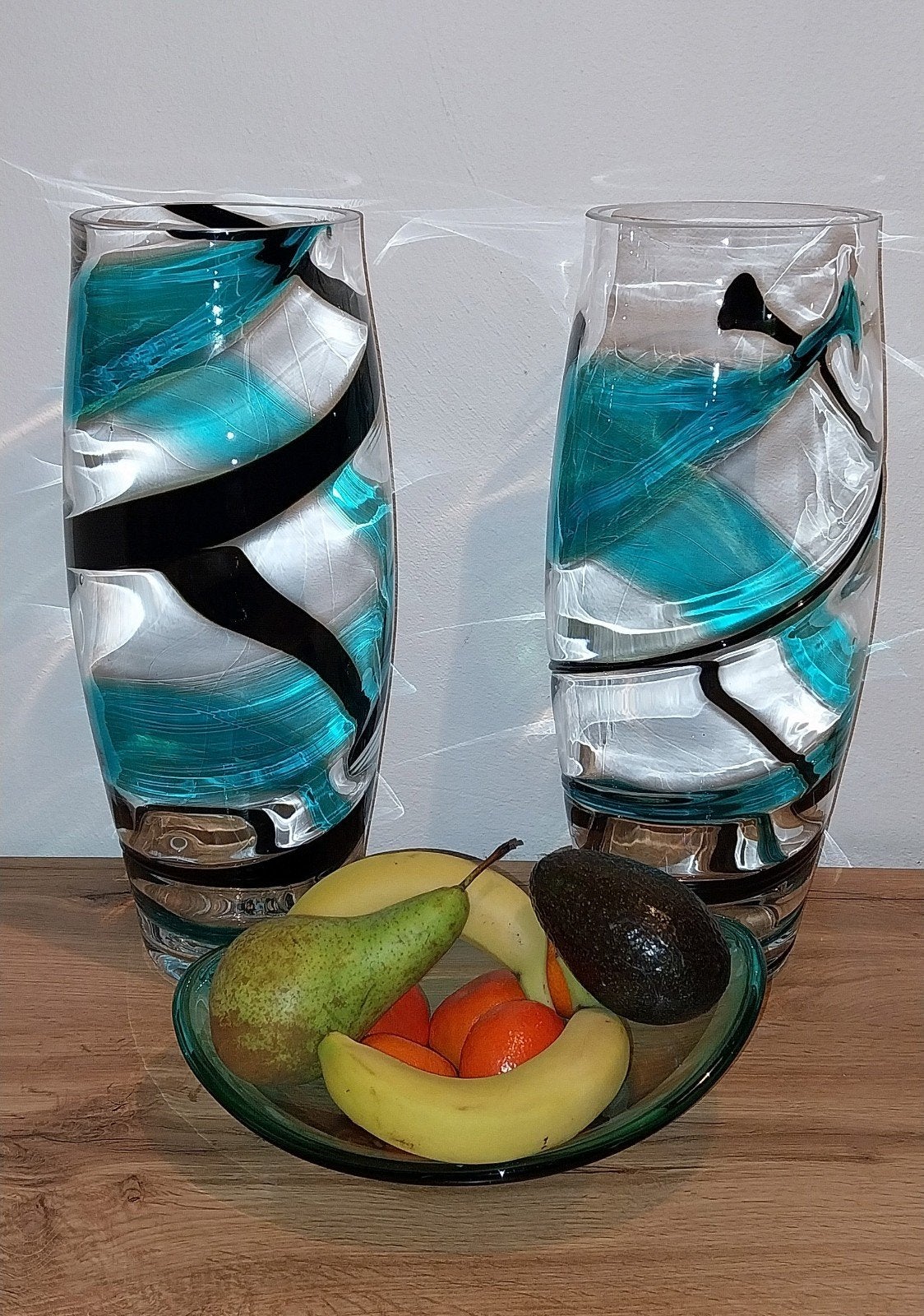Exclusief Koppel: Handgeblazen XXL Jaren '90 Art-Glass Vazen, Ophalen of Verzenden