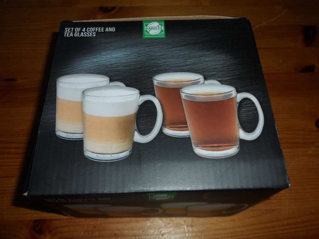 Barista - set of 4 coffee and tea glasses, Nieuw, Ophalen of Verzenden, Glas, Overige stijlen