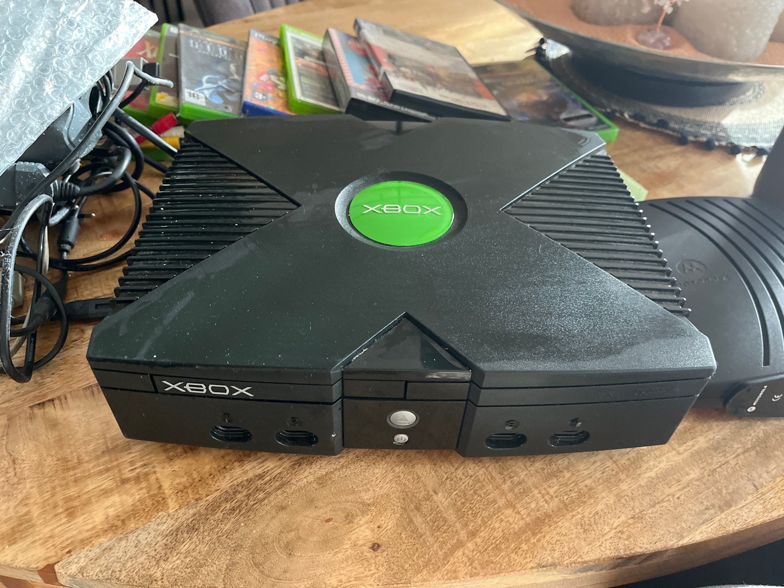Originele Xbox met games (9) en controller, Spelcomputers en Games, Ophalen, Gebruikt, Met 1 controller, Met games