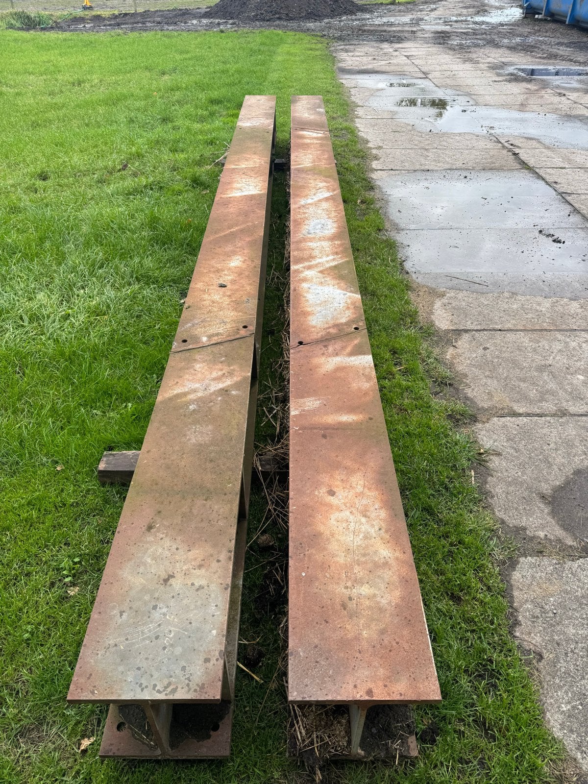 Stalen H-balken - 2 stuks, 5,5m meter lang, Ophalen, Gebruikt, IJzer