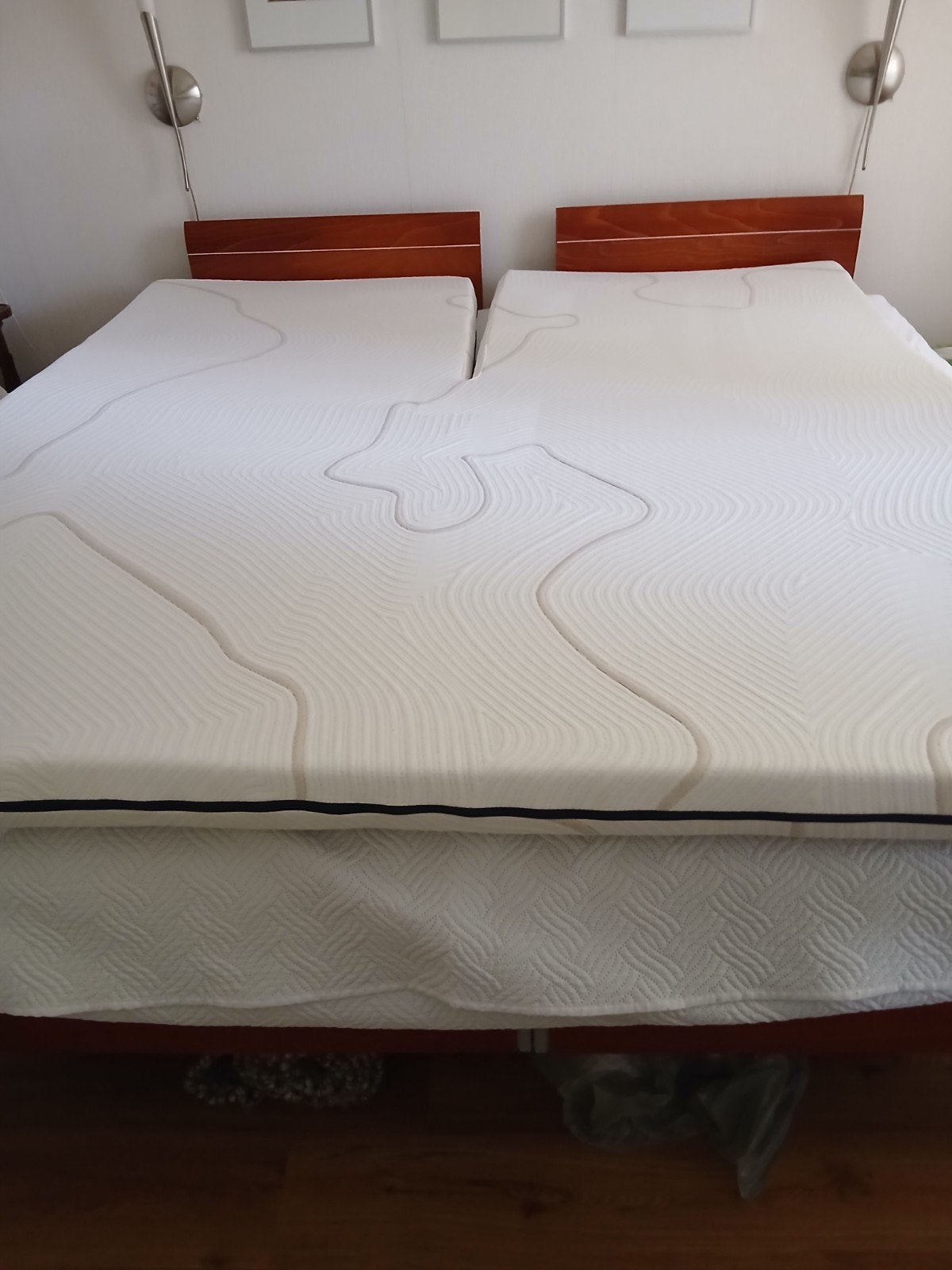 splittopper 180x200  izgs +3 lakens 1 molton, Ophalen, Zo goed als nieuw, Tweepersoons, 180 cm