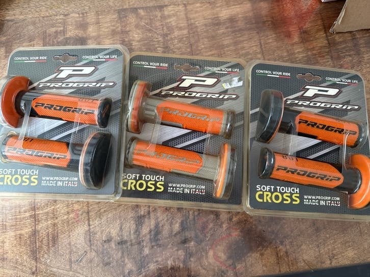ProGrip Soft Touch Cross Handvatten - Oranje/Zwart, Motoren, Verzenden, Nieuw