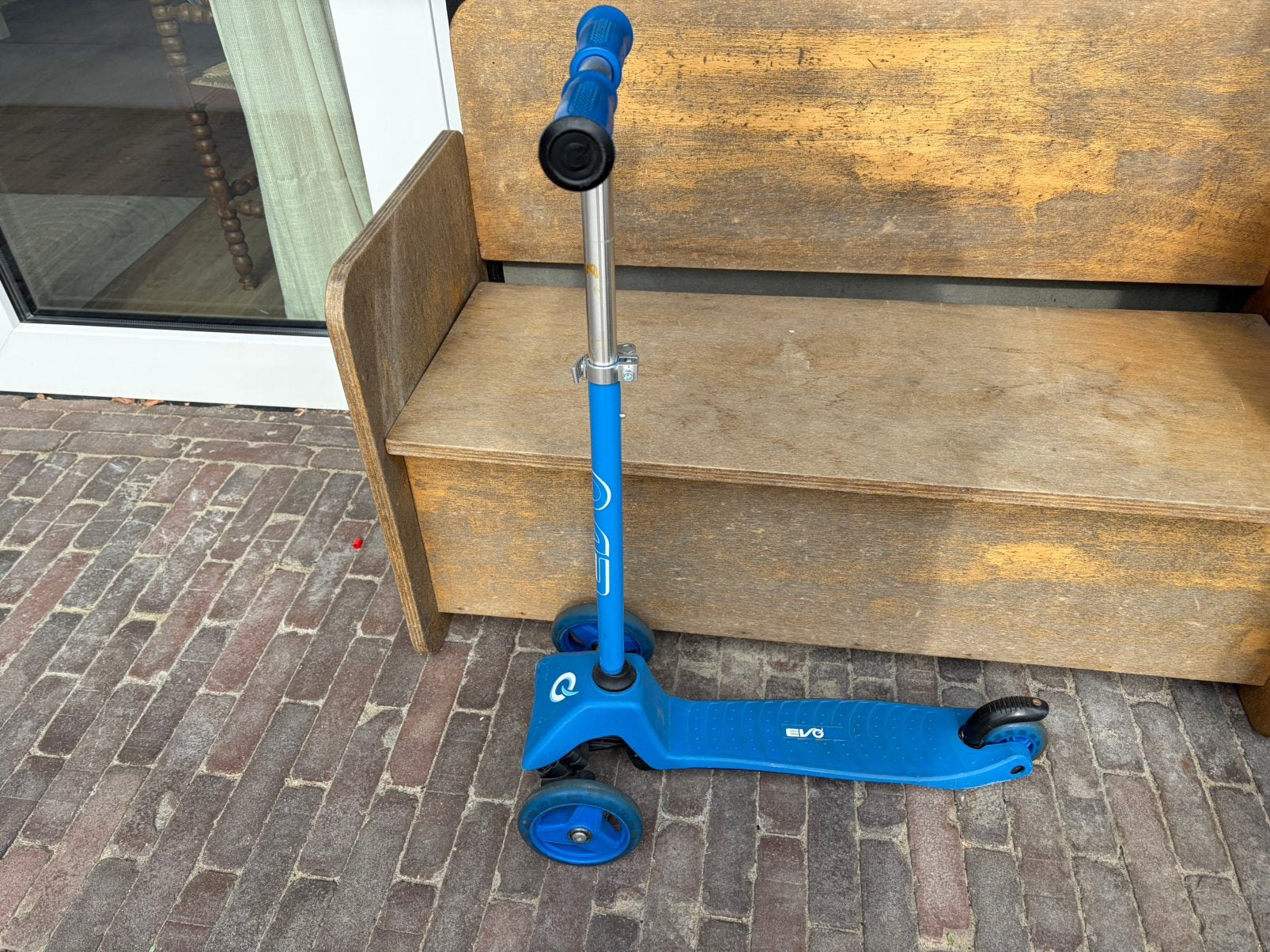 blauw step Evo mini cruiser scooter driewiel buitenspeelgoed, Ophalen, Zo goed als nieuw, Gewone step