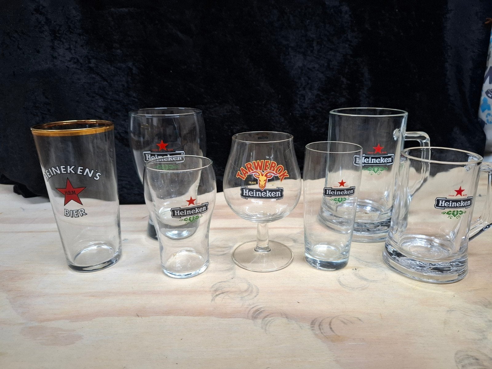 Heineken bierglazen - Diverse soorten, Ophalen of Verzenden, Zo goed als nieuw, Meerkleurig, Overige merken