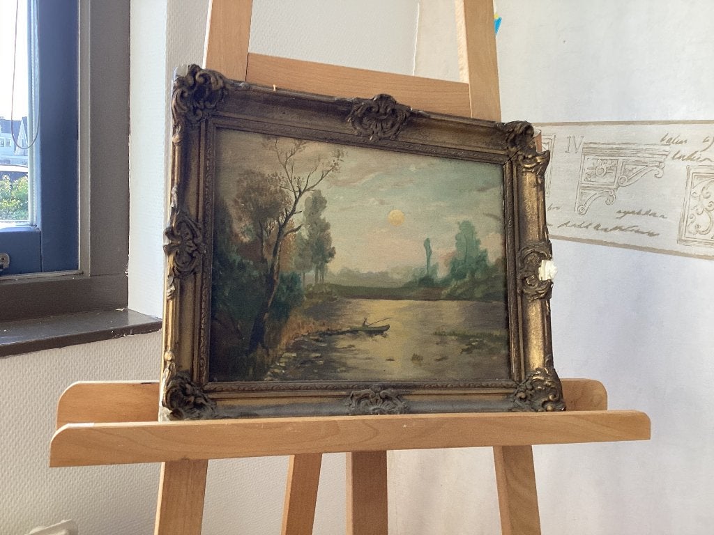 Schilderij, Paneel, Ophalen of Verzenden, Landschap, Olieverf