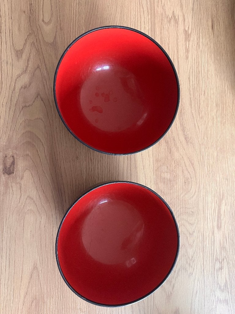2x Japanse lakwerk kommen, Ophalen, Gebruikt, Kom(men), Overige stijlen