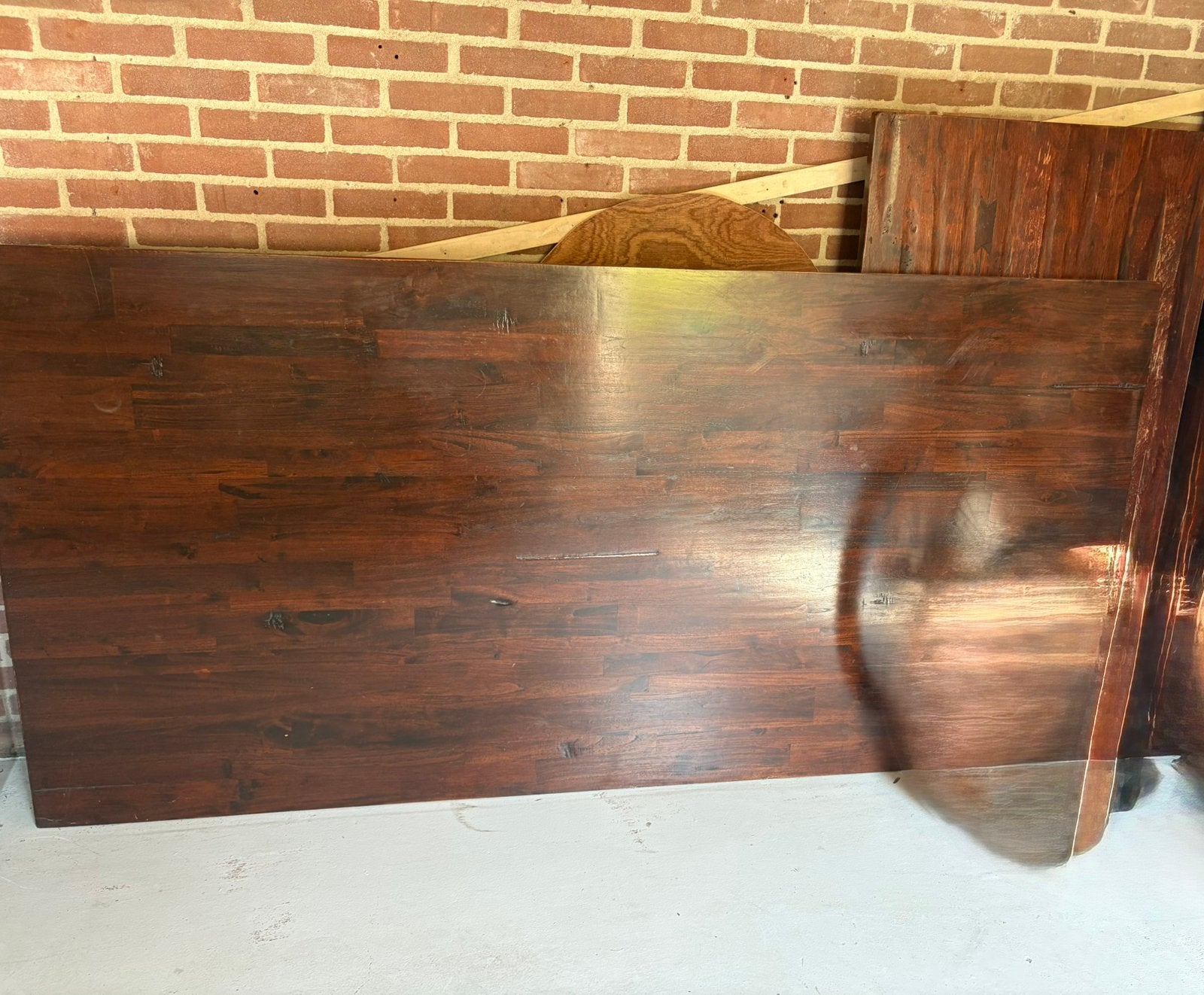 Massief houten tafel, tv meubel e.d, Doe-het-zelf en Verbouw, Hout en Planken, Ophalen, 25 tot 50 mm, Eiken, Zo goed als nieuw