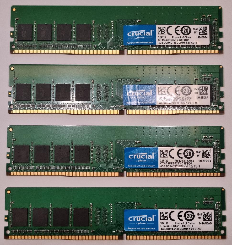 Crucial 16GB DDR4-2133 UDIMM kit, Gebruikt, DDR4, Ophalen of Verzenden, Desktop