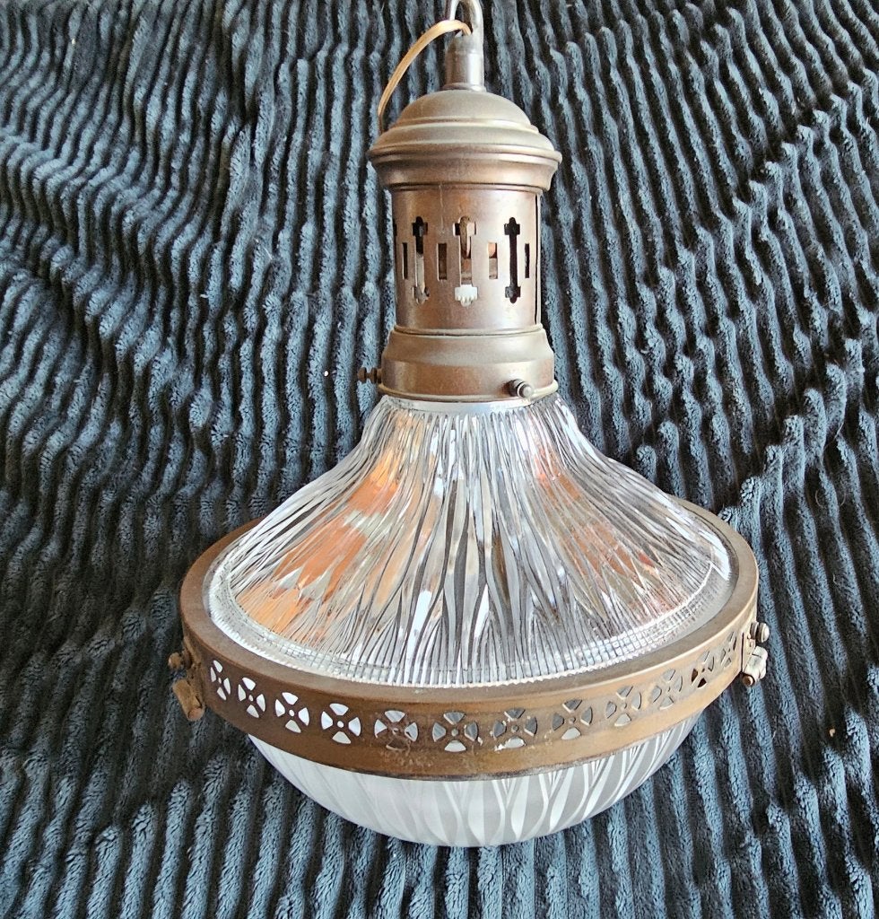 Franse Holophane hanglamp 1930, Antiek en Kunst, Antiek | Lampen, Ophalen