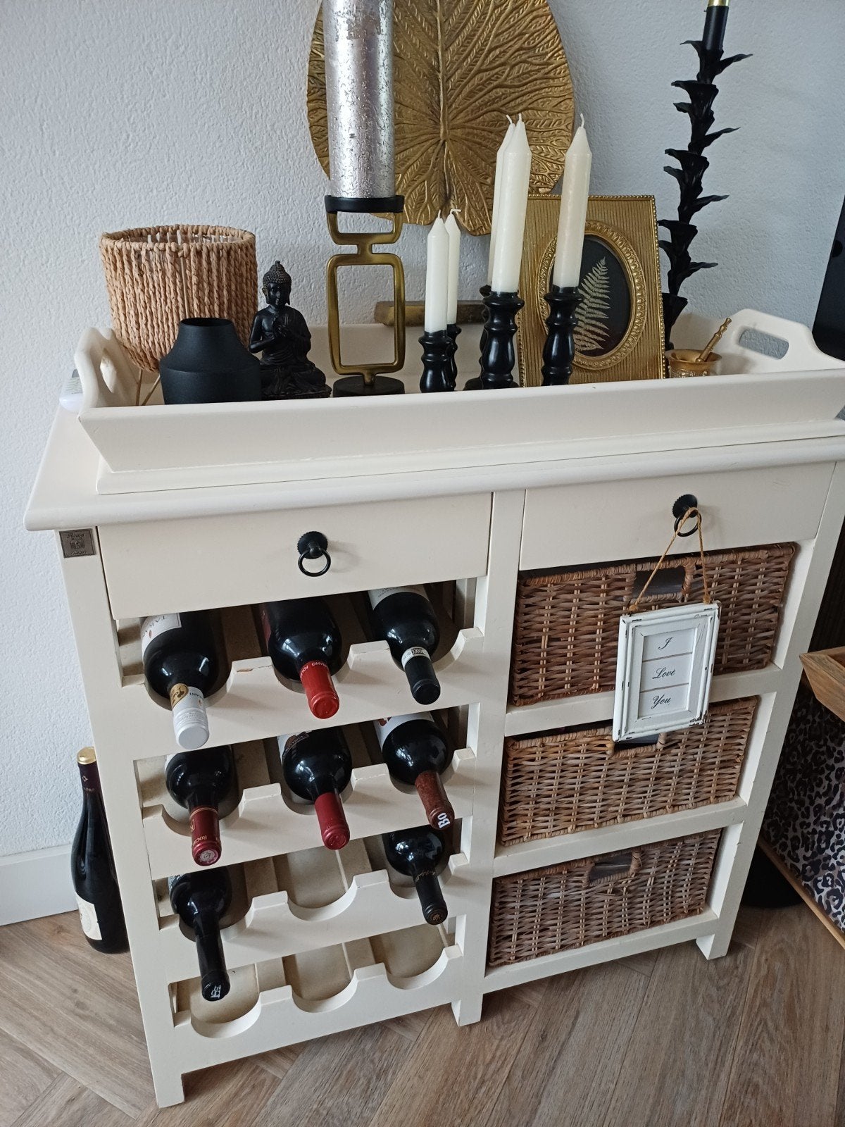 Wijn meubel  met dienblad, Ophalen, Gebruikt