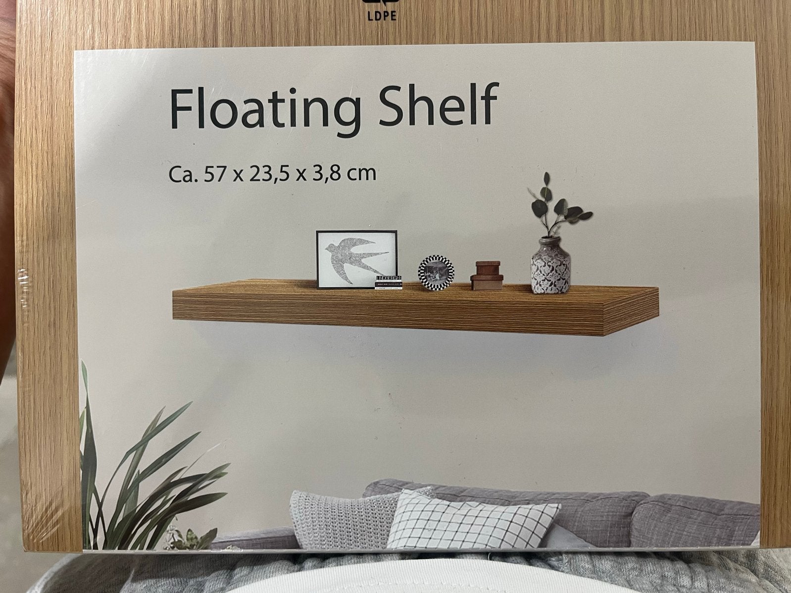 Nieuw Zwevend Wandrek - Houten Look (57x23.5x3.8 cm), Ophalen, Nieuw