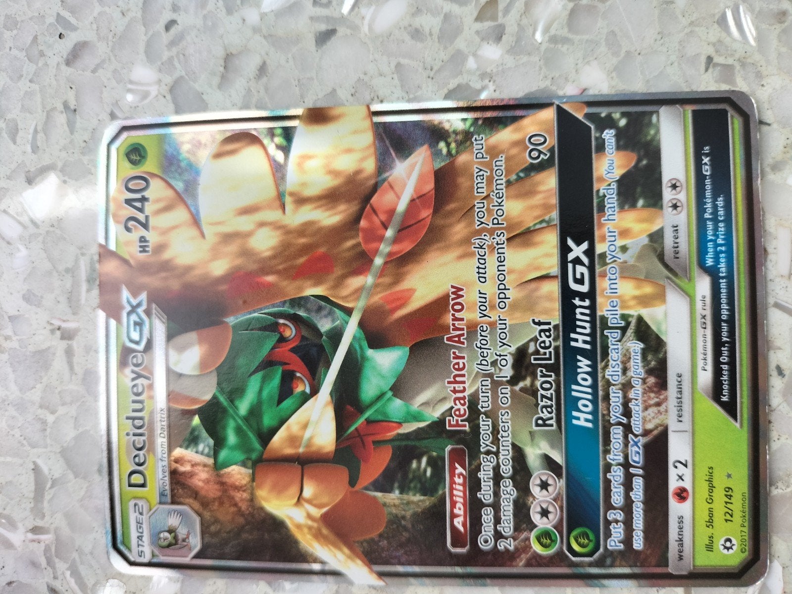 Decidueye GX Pokémon Kaart - Holo Foil, Hobby en Vrije tijd, Verzamelkaartspellen | Pokémon, Ophalen, Gebruikt, Losse kaart, Foil