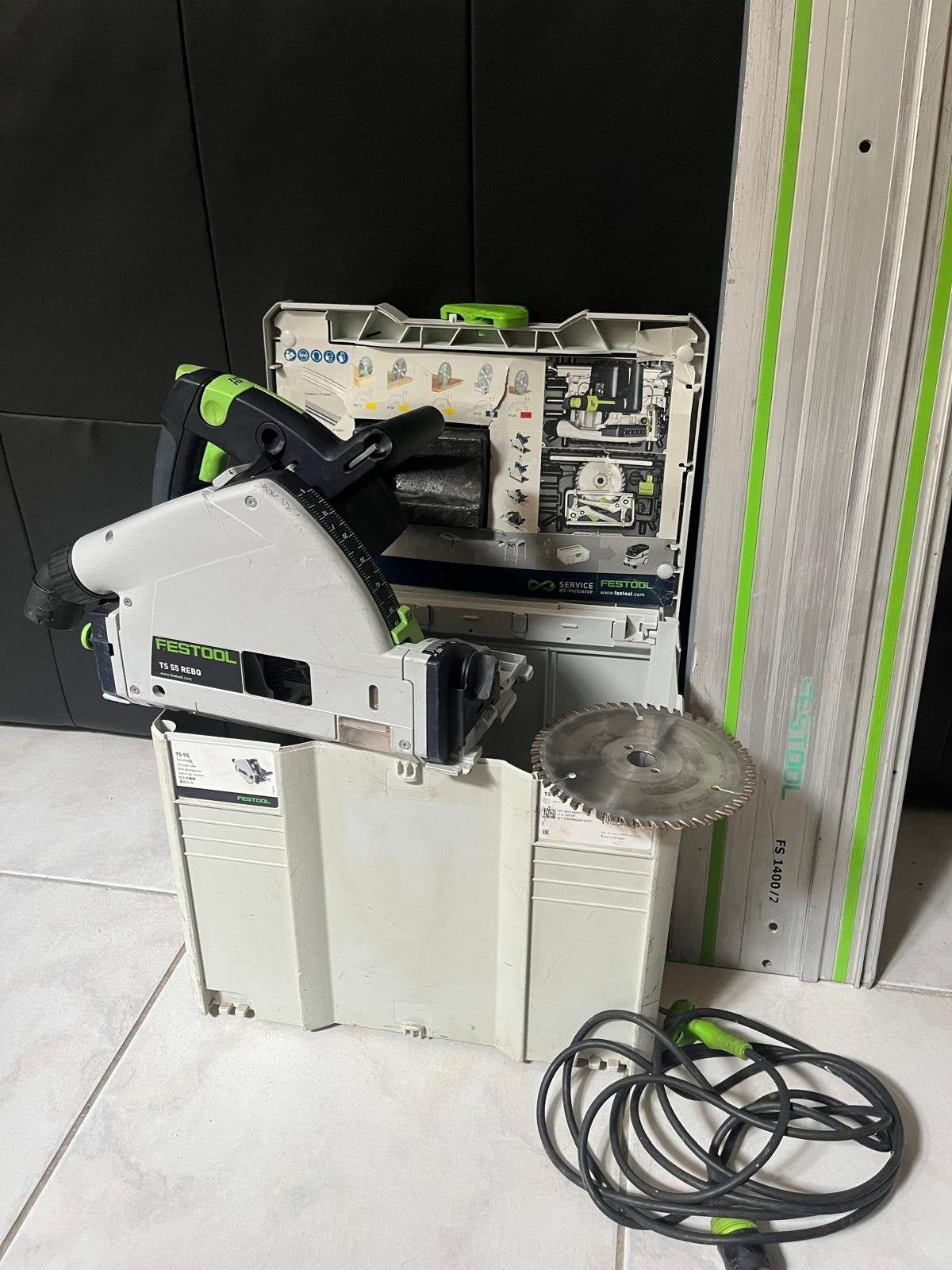 Festool TS 55 REBQ invalzaag met liniaal, Doe-het-zelf en Verbouw, Gereedschap | Zaagmachines, Ophalen, Gebruikt, Invalzaag, 600 tot 1200 watt
