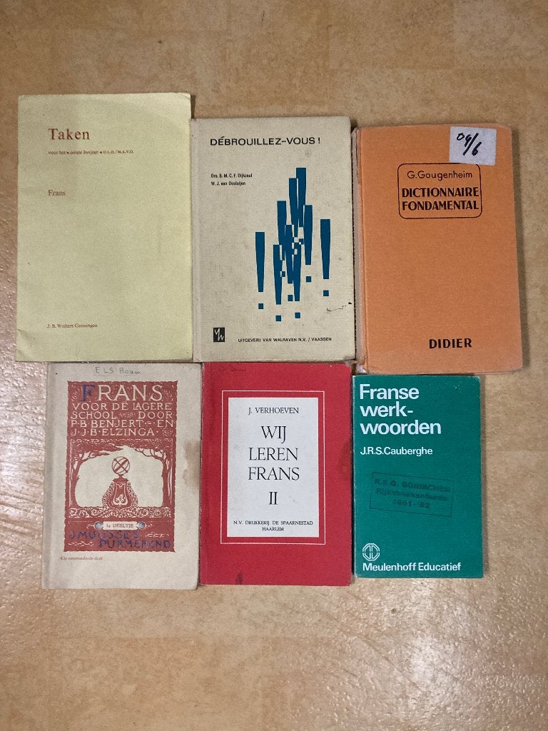 oude Franse lesboeken leerboeken lesmateriaal schoolboeken, Ophalen of Verzenden, Gelezen, Overige niveaus, Frans
