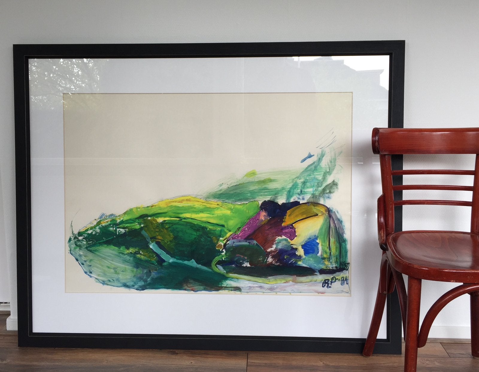 Pieter Defesche; zeer grote gouache, Landschap, Antiek en Kunst, Ophalen