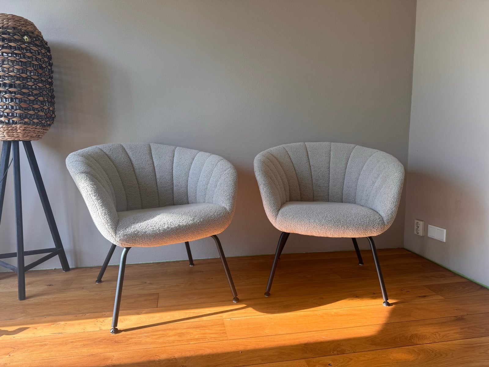 Fauteuils - Bouclé / Teddy stof met premium viltdoppen, Ophalen, Zo goed als nieuw, Stof, 75 tot 100 cm