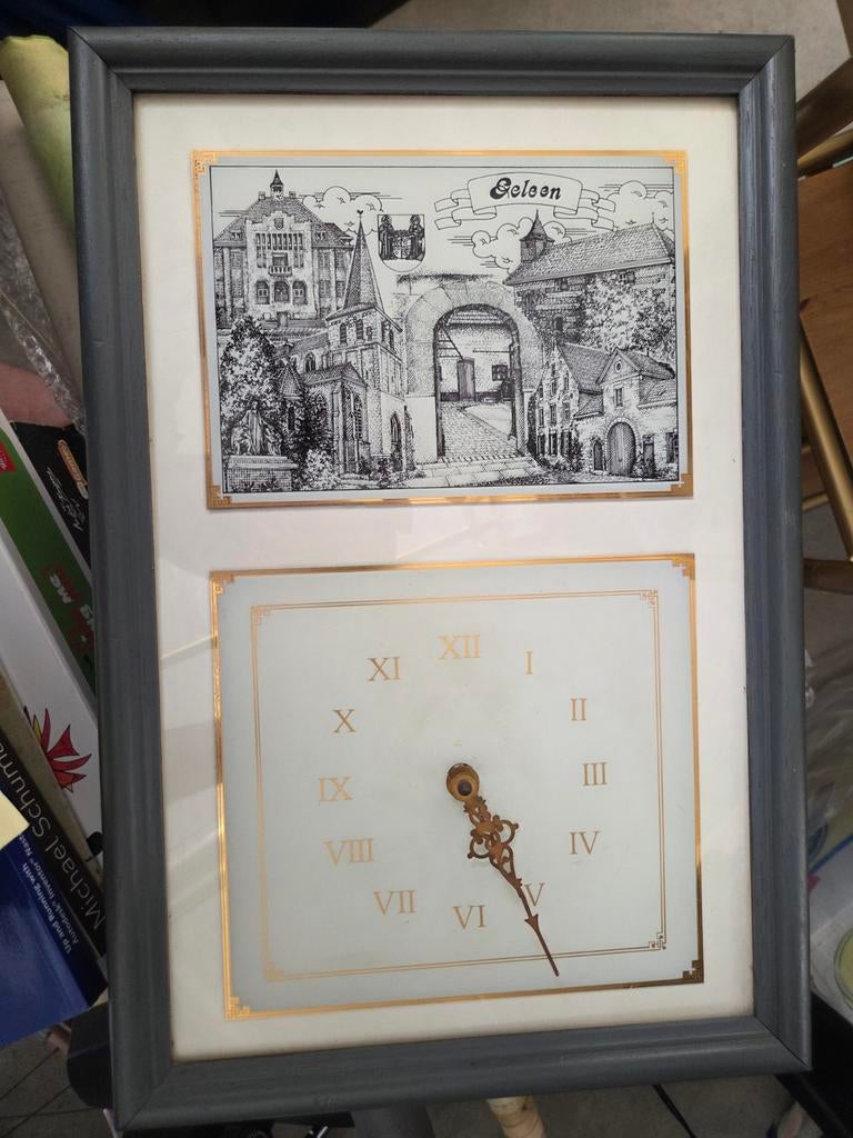 Oude Klok met Geleen Afbeelding, Antiek en Kunst, Antiek | Klokken, Ophalen of Verzenden