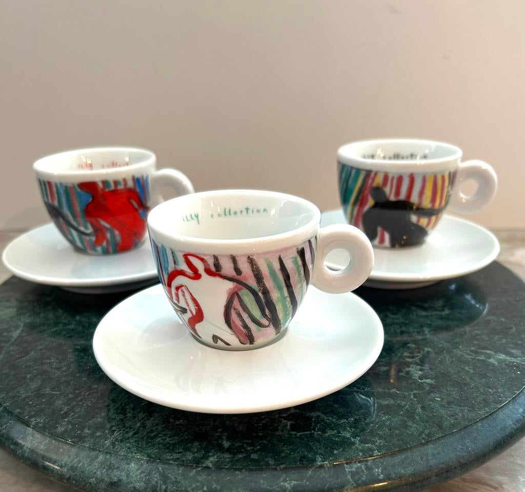 Illy art collection espresso kopjes 1997, Verzamelen, Ophalen of Verzenden, Zo goed als nieuw, Porselein, Kop en/of schotel