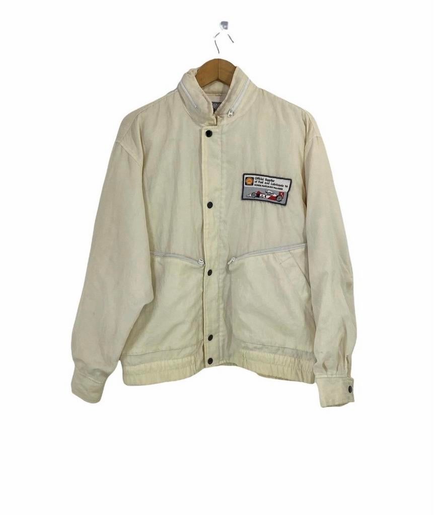 Vintage Shell McLaren Honda F1 Jas - Crème, Ophalen of Verzenden, Gedragen, Maat 52/54 (L), Beige
