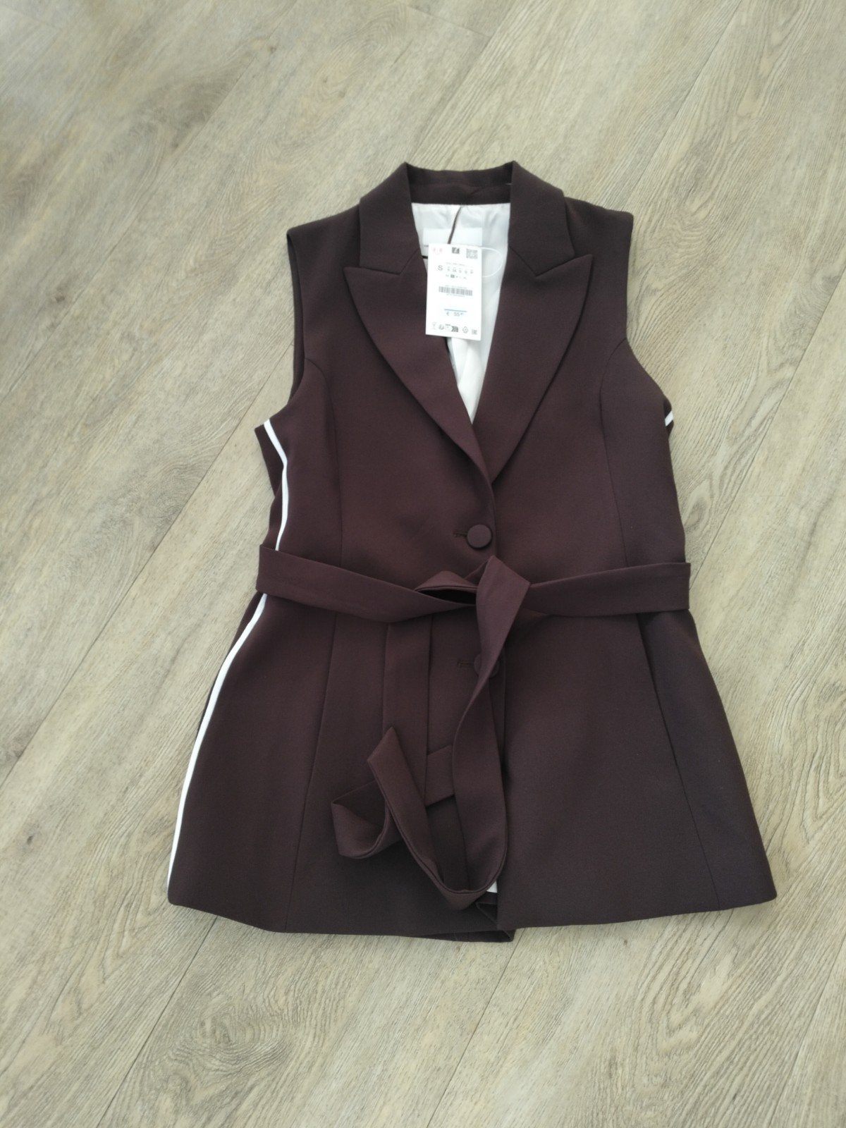 Zara gilet splinternieuw - Bruin met witte bies, Bruin, Zara, Nieuw, Ophalen of Verzenden
