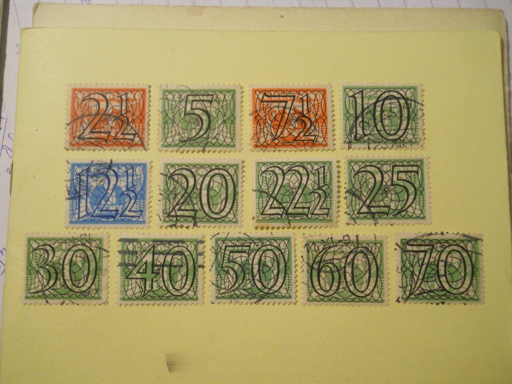 Nederland 1940 Guilloche Tralie Nvph.356-360+362-369 gest., Postzegels en Munten, Postzegels | Nederland, Ophalen of Verzenden