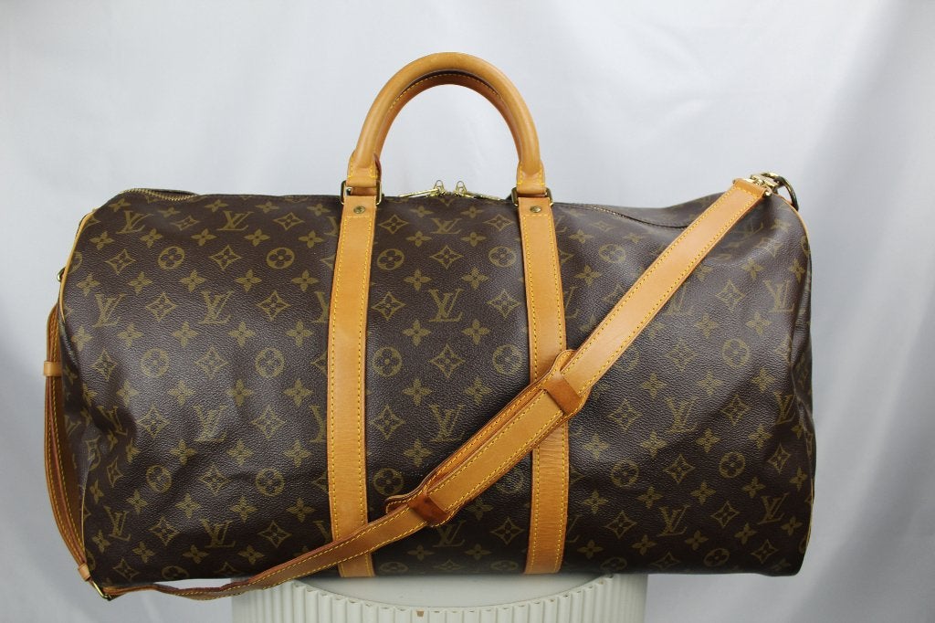 Louis Vuitton Keepall 55 Bandouliere - 1339, 40 tot 60 cm, 30 cm of meer, Gebruikt, Bruin