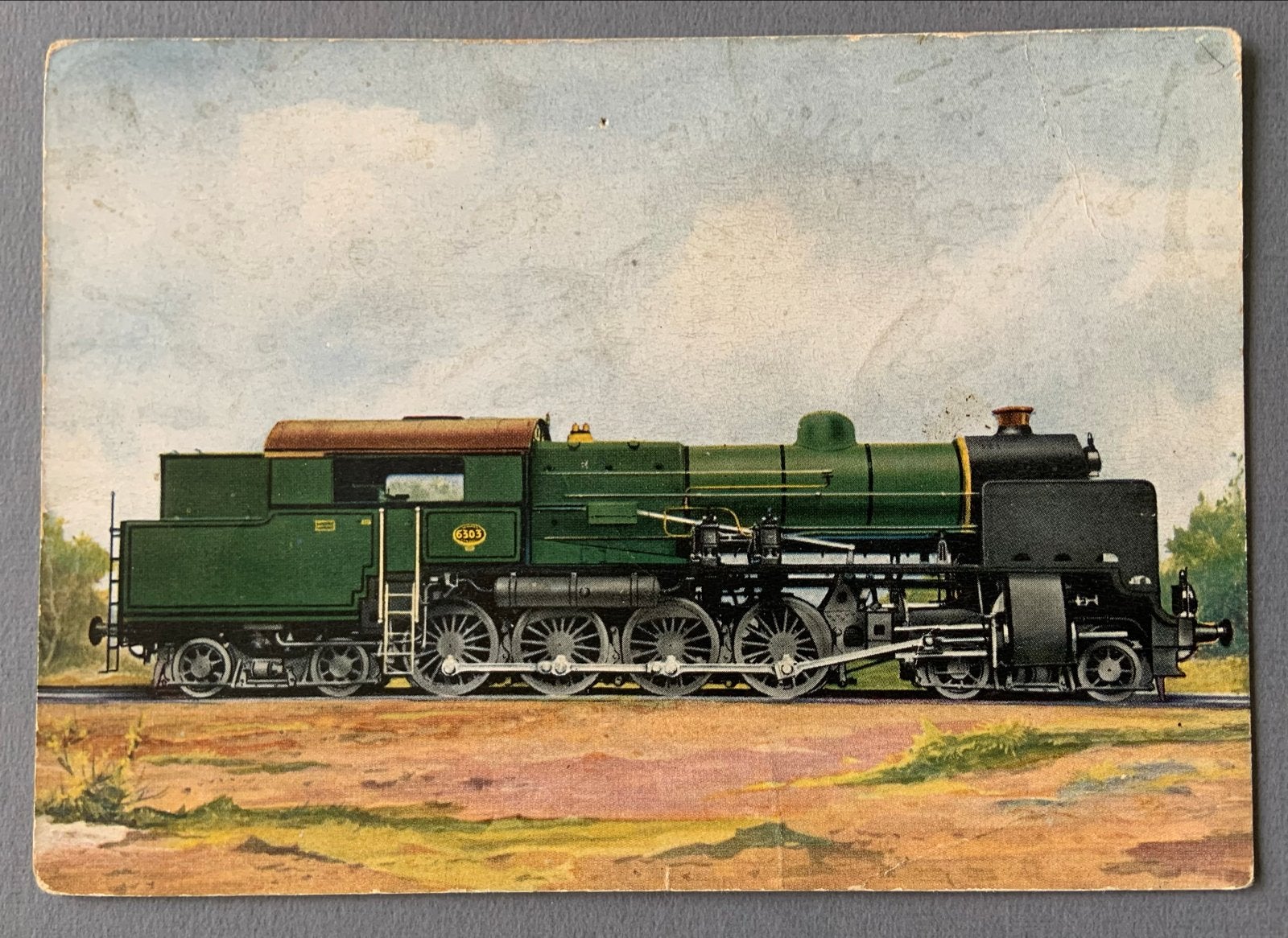 Ned. Spoorwegen Zware Tenderlocomotief, Verzamelen, Verzenden, Gebruikt, Trein, Kaart of Prent