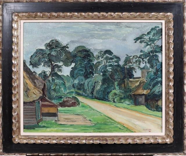 Dirk Filarski (1885-1964), Dorpsweg te Staphorst, Antiek en Kunst, Ophalen of Verzenden